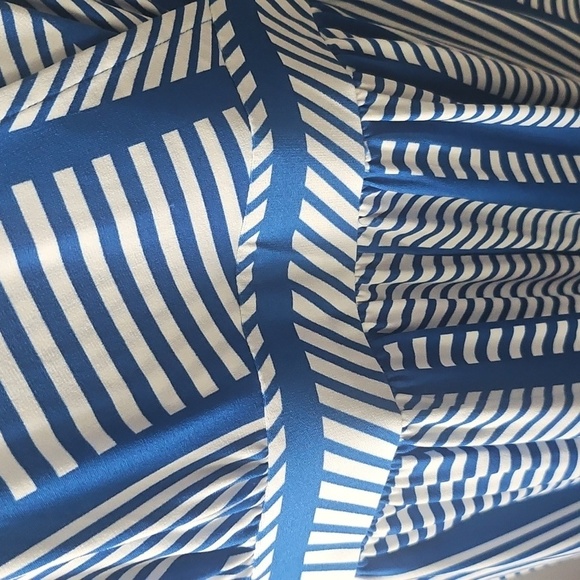 Cato Blue and White Striped Jumpsuit with Ruffle Hem NWOT - Picture 11 of 16